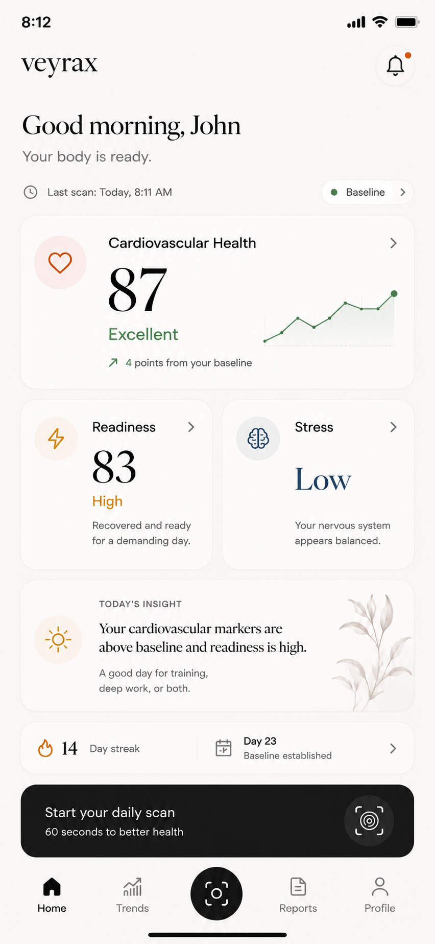 App main screen